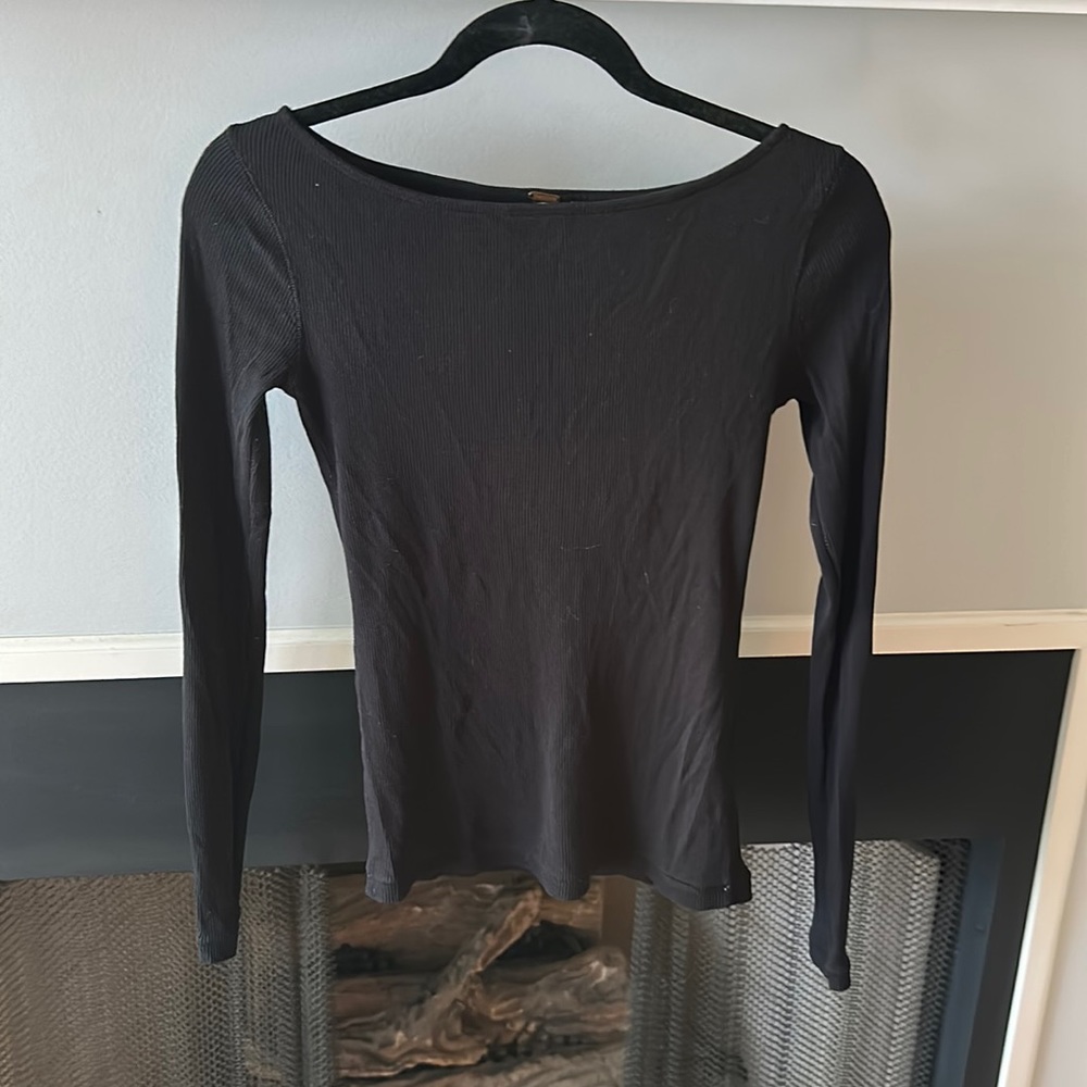 Free People black basic long sleeve
